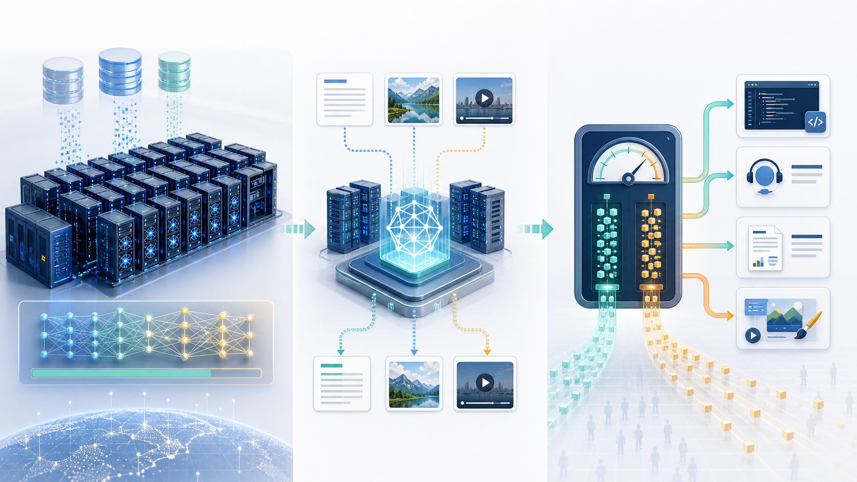 模型训练、推理服务和Token计量的关系图
